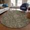 Homeroots 8' Brown Gray And Charcoal Round Oriental Washable Indoor Outdoor Area Rug 582058 - alternate 7