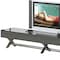 Homeroots 79in Gray Glass Cabinet Enclosed Storage Mirrored TV Stand 555125 - alternate 3