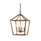 Jonathan Y Pagoda 12" 4-Light Classic Traditional Metal Cage Lantern LED Pendant, Antique Gold JYL7436B - alternate 1