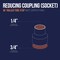 Everflow Copper Reducing Coupling Fitting with Rolled Tube Stop 3/4''x1/4'' CCRC3414 - alternate 3