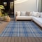 Homeroots 3' X 5' Gray Blue And Ivory Plaid Washable Indoor Outdoor Area Rug 597105 - alternate 9