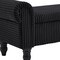 Homeroots 55in Black Corduroy and Solid Wood Upholstered Storage Bench With Flip Top 724171 - alternate 5