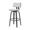 Homeroots 30" Light Gray And Black Fabric Swivel Low Back Bar Height Bar Chair 534439 - alternate 9