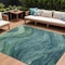 Homeroots 10' X 14' Teal Blue And Green Abstract Washable Indoor Outdoor Area Rug 618183 - alternate 1