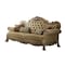 Homeroots 85" Bone Faux Leather Wood Sofa With Toss Pillows 490997 - alternate 5