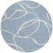 Homeroots 8' Denim Blue And Ivory Round Abstract Washable Indoor Outdoor Area Rug 597471 - alternate 8