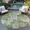 Homeroots 8' Green And Ivory Round Abstract Washable Indoor Outdoor Area Rug 597958 - alternate 8
