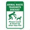 Signmission Animal Waste Transmits Disease Please Leash & Clea Aluminum, 18" x 24", A-1824-25304 A-1824-25304 - alternate 3