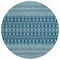 Homeroots 8' Teal Blue Aqua And Ivory Round Tribal Washable Indoor Outdoor Area Rug 582592 - alternate 8