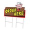 Signmission Order Here Pig Die Cut Yard & Stake outdoor plastic coroplast window, C-DC-2436-Order Here Pig19 C-DC-2436-Order Here Pig Sign19 - alternate 1