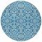 Homeroots 8' Teal Blue And Ivory Round Damask Washable Indoor Outdoor Area Rug 595195 - alternate 8