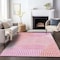 Homeroots 5' X 8' Pink Copper And Ivory Geometric Washable Indoor Outdoor Area Rug 597650 - alternate 9