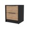 Homeroots 19" Black And Natural Wood Two Drawer Nightstand 534905 - alternate 1