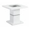 Homeroots 24" White and Silver Glass and Wood Faux Crystal Bling Square Pedestal End Table 560100 - alternate 7