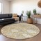 Homeroots 8' Gold Ivory And Gray Round Damask Washable Indoor Outdoor Area Rug 599414 - alternate 8