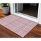 Homeroots 3' X 5' Blush Gray And Ivory Plaid Washable Indoor Outdoor Area Rug 601458 - alternate 1