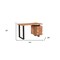 Homeroots 54" Natural and Black Live Edge Solid Wood Writing Desk With Three Drawers 522094 - alternate 11