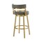 Homeroots 30" Gray and Gold Faux Leather and Stainless Steel Low Back Bar Height Swivel Bar Chair 569171 - alternate 8