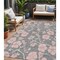 Homeroots 5' X 8' Gray Pink And Ivory Floral Washable Indoor Outdoor Area Rug 600001 - alternate 1