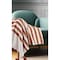 Homeroots 50" X 60" Orange Woven Cotton Striped Throw Blanket with Tassels 516555 - alternate 9
