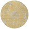 Homeroots 8' Gold Beige And Fern Green Round Floral Washable Indoor Outdoor Area Rug 589466 - alternate 8