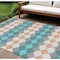 Homeroots 9' X 12' Teal Blue Gray And Copper Geometric Washable Indoor Outdoor Area Rug 597930 - alternate 1