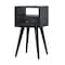 Homeroots 22" Black Solid Wood Square One Drawer Nightstand 651609 - alternate 8