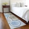 Homeroots 8' Runner Blue Gold and Gray Faux Bois Washable Non Skid Indoor Outdoor Runner Rug 564402 - alternate 9