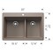Blanco Liven SILGRANIT 33in 60/40 Double Bowl Dual Mount Kitchen Sink with Low Divide - Truffle 443214 - alternate 3