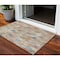 Homeroots 3' X 5' Terra Cotta Beige And Teal Blue Geometric Washable Indoor Outdoor Area Rug 603281 - alternate 1