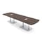 Skutchi Designs Arc Rectangle Meeting Room Table, 45 in W, 144 in L, Brown HAR-AREC-48x144-DOU-H3041-ESIL - alternate 1