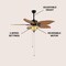 Jonathan Y Poinciana 52" 3-Light Coastal Bohemian Iron/Wood Palm Leaf LED Ceiling Fan w/ Pull Chain, Light Brown JYL9720C - alternate 13