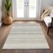 Homeroots 3' X 5' Ivory Striped Washable Indoor Outdoor Area Rug 576959 - alternate 9