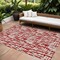 Homeroots 9' X 12' Red And Ivory Abstract Washable Indoor Outdoor Area Rug 602519 - alternate 1