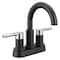 Delta Nicoli Two Handle Centerset Bathroom Faucet Matte Black / Chrome 25749LF-CS - alternate 6