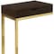 Homeroots 10.25" X 15.75" X 24.5" Cappuccino Finish And Gold Laminated Drawer Accent Table 333113 - alternate 5
