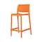 Homeroots Set of Four 26" Orange Heavy Duty Plastic Low Back Outdoor Counter Height Bar Chairs 565371 - alternate 1