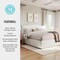 Martha Stewart Nyla King Upholstered Platform Bed with Curved Nailhead Headboard and Footboard Storage Drawer XH-8529-K-WH-MS - alternate 9