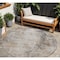 Homeroots 8' Ivory Blue And Copper Round Abstract Washable Indoor Outdoor Area Rug 605845 - alternate 1