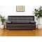 Homeroots 75" Brown Faux Leather Convertible Futon Sleeper Sofa And Toss Pillows With Storage 607186 - alternate 1