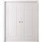 Sartodoors Sliding Double Pocket Doors 84 x 96 inches, BASIC 9111 White, Kit Rail Hardware, Solid Wood Inter BASIC9111DP-SKIN-8496 - alternate 1
