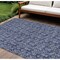 Homeroots 8' X 10' Navy Blue Denim Blue And Ivory Floral Washable Indoor Outdoor Area Rug 581909 - alternate 1