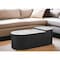 Homeroots Set of Two Black And White Wood And Faux Marble Oval Drum Bunching Coffee Tables 576838 - alternate 9