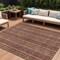Homeroots 8' X 10' Blush Burgundy And Pink Striped Washable Indoor Outdoor Area Rug 615034 - alternate 1