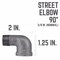 B & K Street Elbow 90 3/8"Blk 310SE90-38 - alternate 3