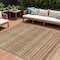 Homeroots 10' X 14' Terra Cotta And Rust Striped Washable Indoor Outdoor Area Rug 615391 - alternate 1