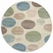 Homeroots 8' Ivory Fern Green And Teal Blue Round Geometric Washable Indoor Outdoor Area Rug 630575 - alternate 6