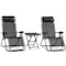 Serenelife Outdoor Zero Gravity Lounge Chair Set with Table SLZGHTBBK78 - alternate 1