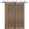 Sartodoors Barn Bypass Doors 84x96 6.6ft Hardware Walnut Solid Core Modern Interior QUADRO4111BBB-WLN-8496 - alternate 7