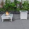 Leisuremod Walbrooke Modern White Patio Conversation With Square Fire Pit & Tank Holder, Navy Blue WW-27-20-57-31-NBU - alternate 9